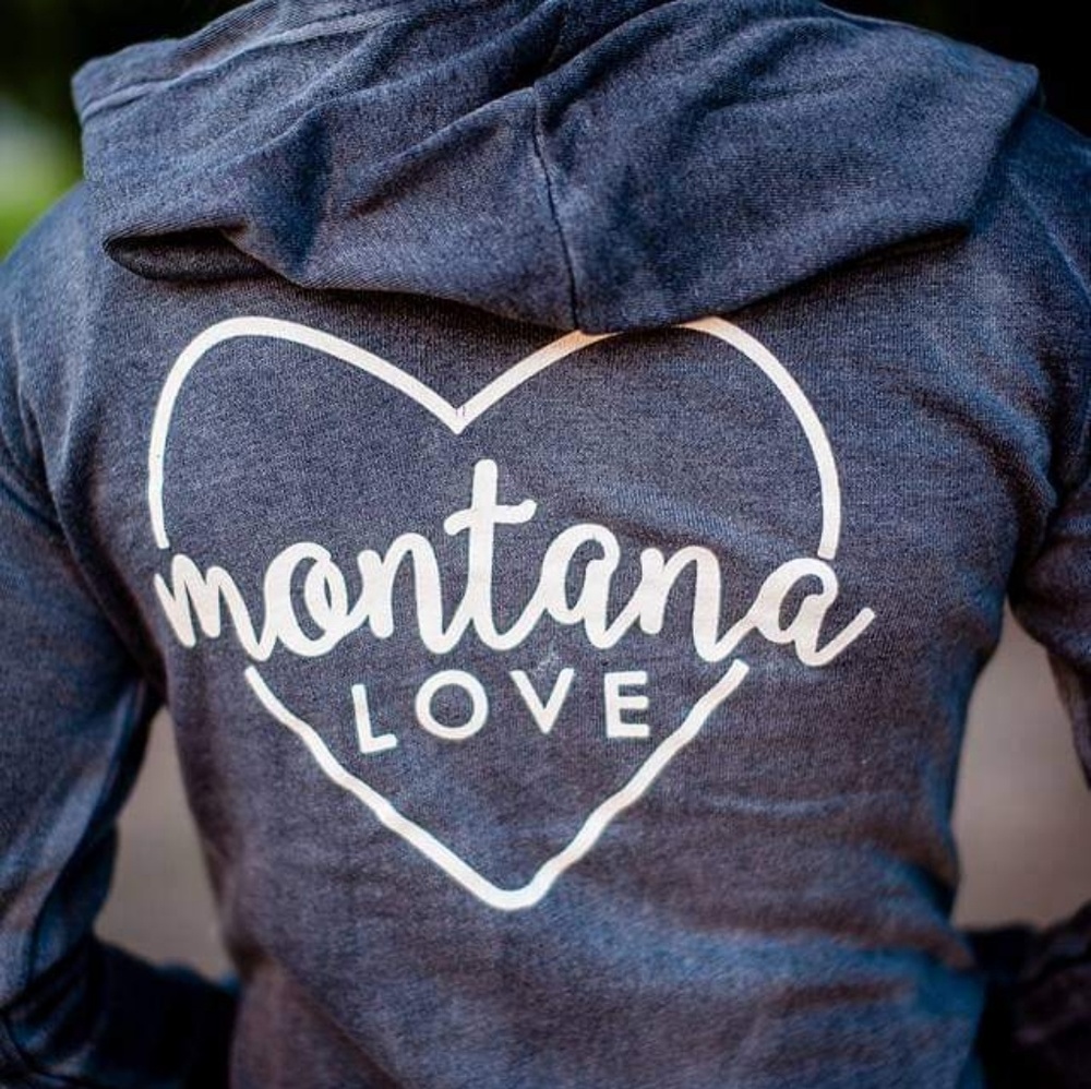 Montana love zip up hoodie